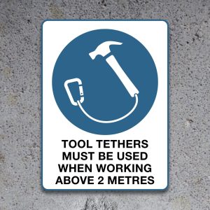 GRIPPS TOOL TETHERS MUST BE USED Mandatory Sign